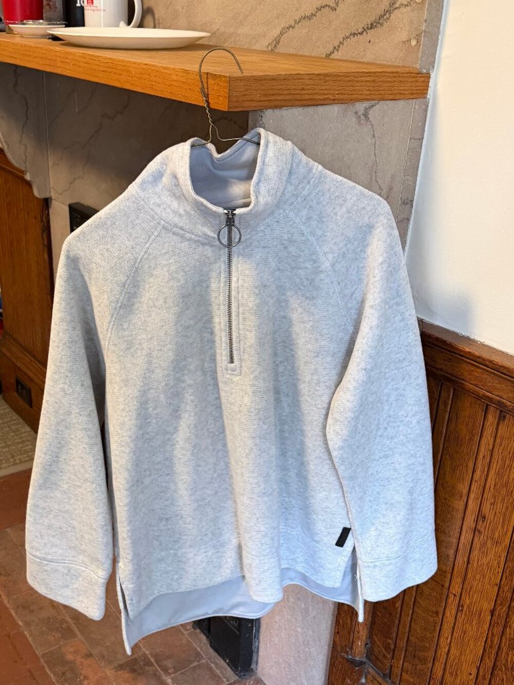 Roots Grey Fleece Quarter Zip Sz S, Straight Fit, Casual, Athletic